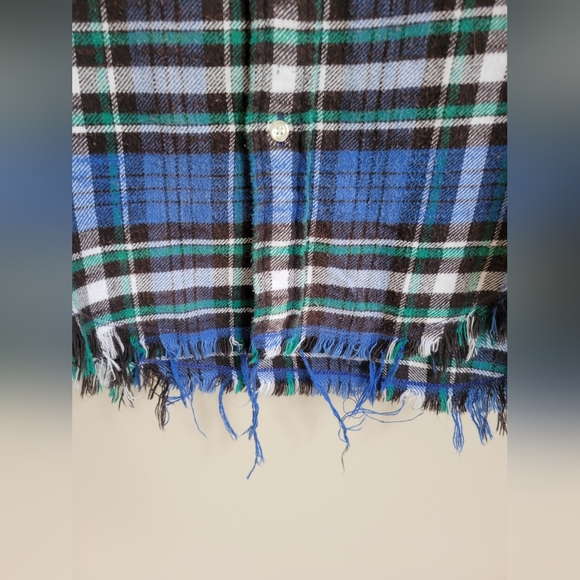 R13 Plaid print long sleeve intentionally distressed flannel size XS - Picture 2 of 12